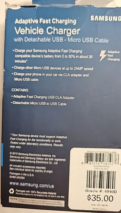 Samsung Adaptive Car Charger USB Fast Charging Huawei Motorola Apple Universal