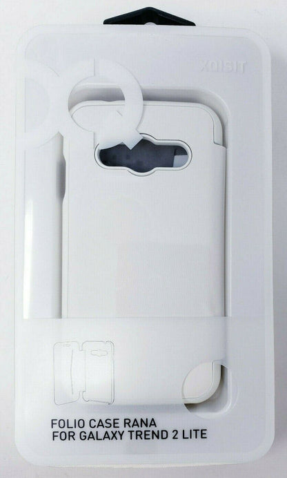 White Xqisit Folio Case Rana For Samsung Galaxy Trend 2 Lite Book Folio Cover