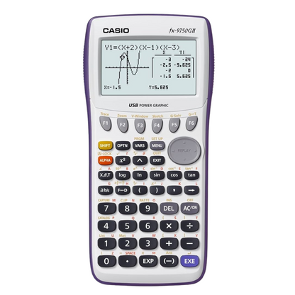 Casio FX-9750GII Standard Graphing Calculator Portable with Cover Blue White