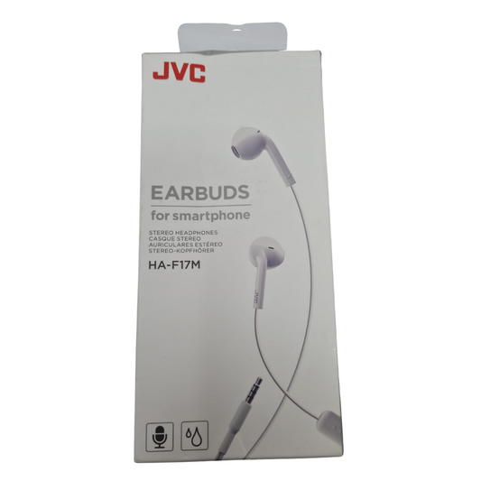 Original JVC Wired Earbud Microphone & Remote HA-F17M Handsfree Stereo White