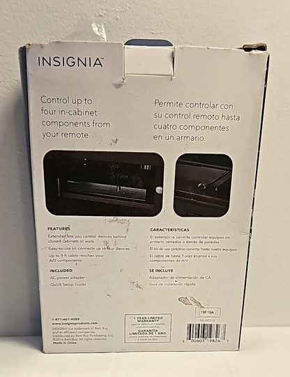 Insignia In-Cabinet Remote Control Range Extender Kit Accesory for 4 AV Devices