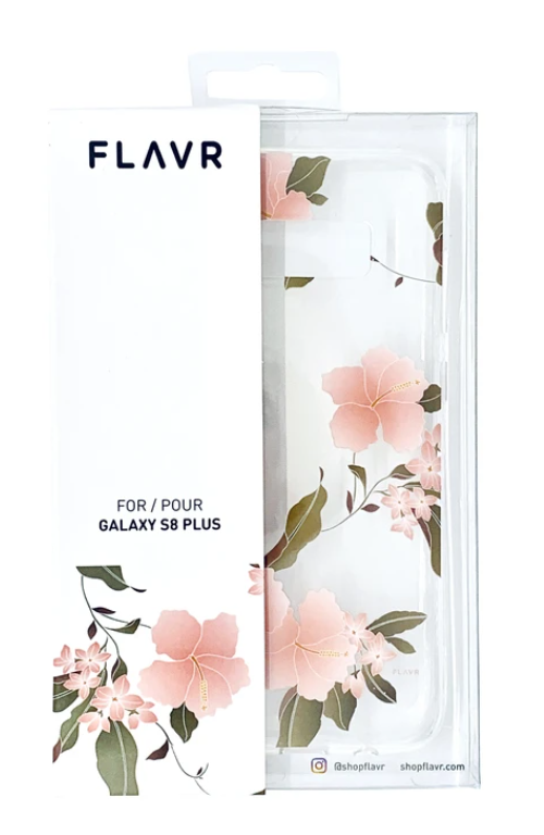 Samsung Galaxy S8 G950 Hard Clear Case Floral FLAVR Cover Hibiscus SM-G950U1