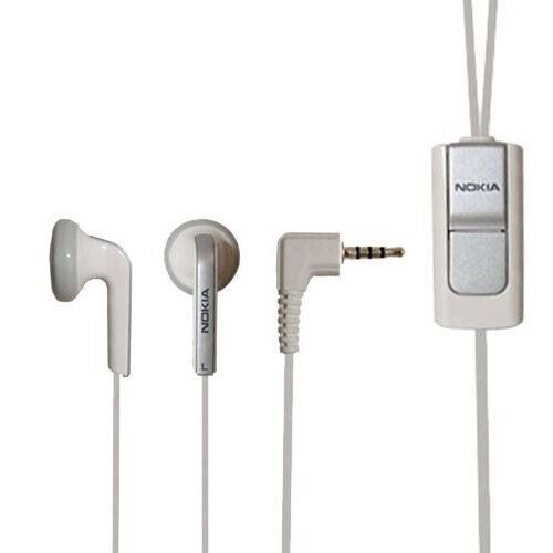 Stereo Headset HS-47 2.5mm White Dual for Nokia E51 E66 E71 E90 N81 7705 3 Lines