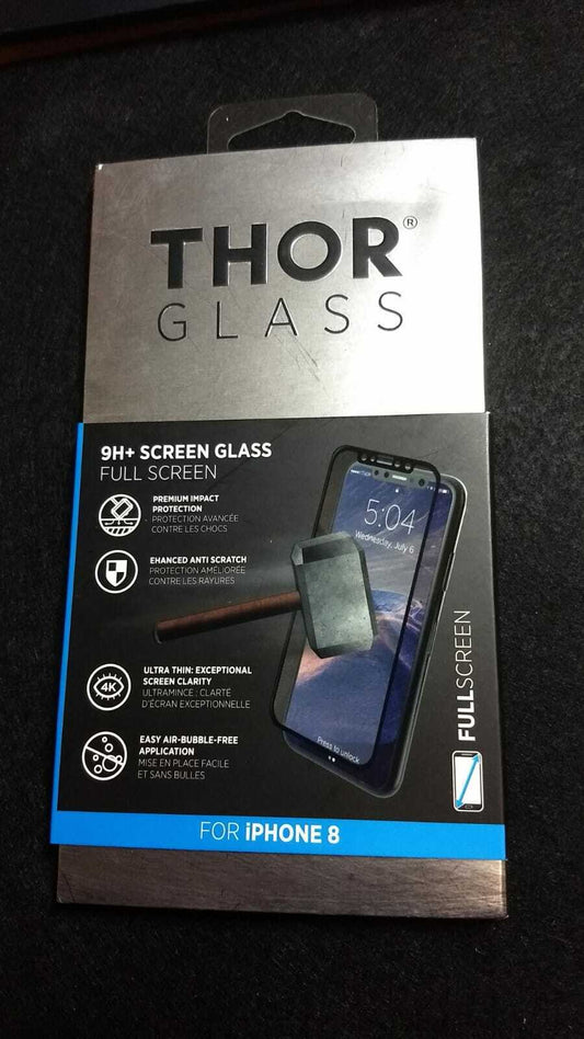 THOR Tempered Glass for IPHONE 7 Iphone 8 Screen Protector Full Screen 9H+ Black