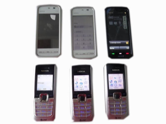 6 Lot Nokia 2610 5230 5800 BAR Antique Mobile Phone 850 GSM ATT Wholesale Used