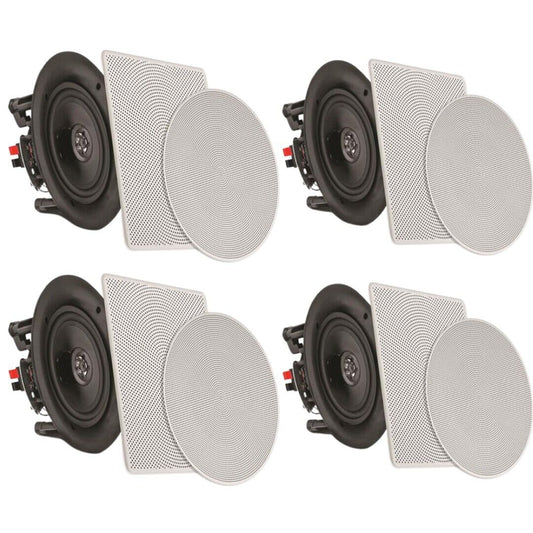 Pyle PDICBT266 Bluetooth Home Ceiling Wall Speaker Kit Flush Mount 200W OEM