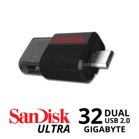 Genuine SanDisk Ultra Dual USB Micro USB Drive 32GB for Phone Android and PC