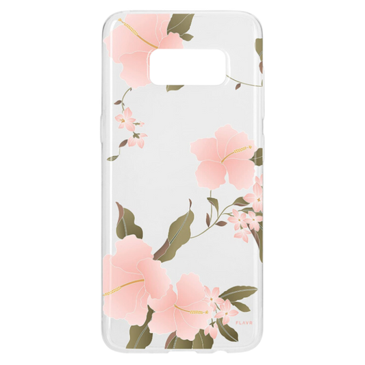 Samsung Galaxy S8 G950 Hard Clear Case Floral FLAVR Cover Hibiscus SM-G950U1